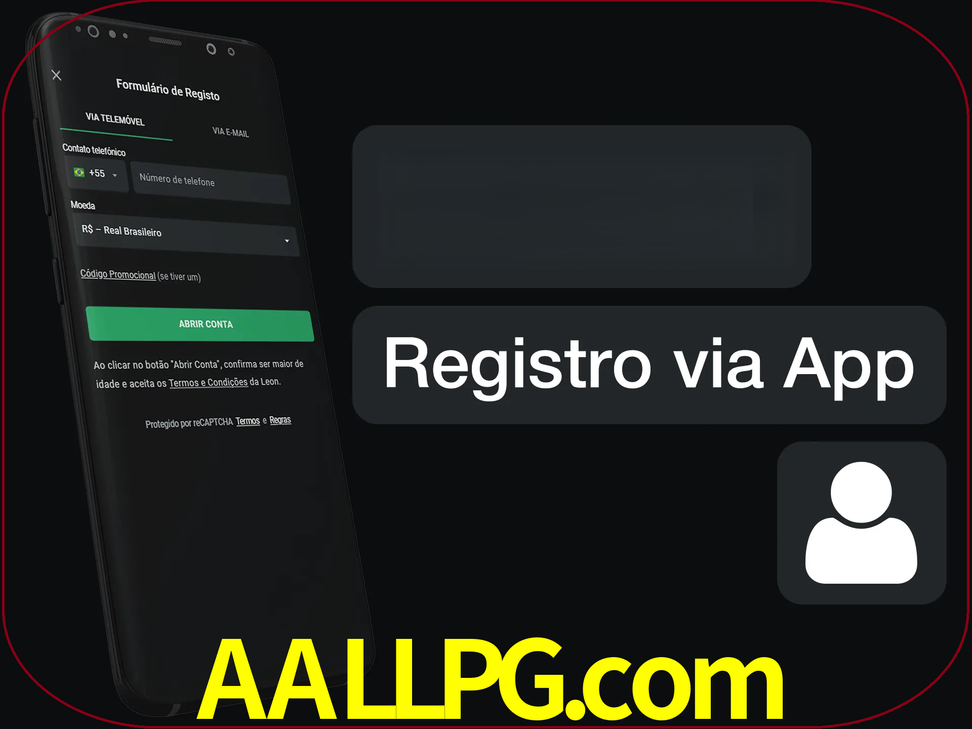 Registre-se com duas etapas usando o aplicativo.
