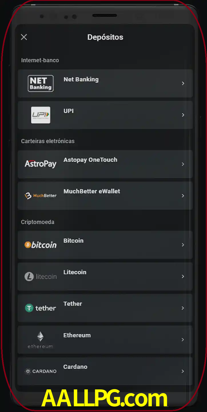 Você pode usar métodos alternativos de depósito.