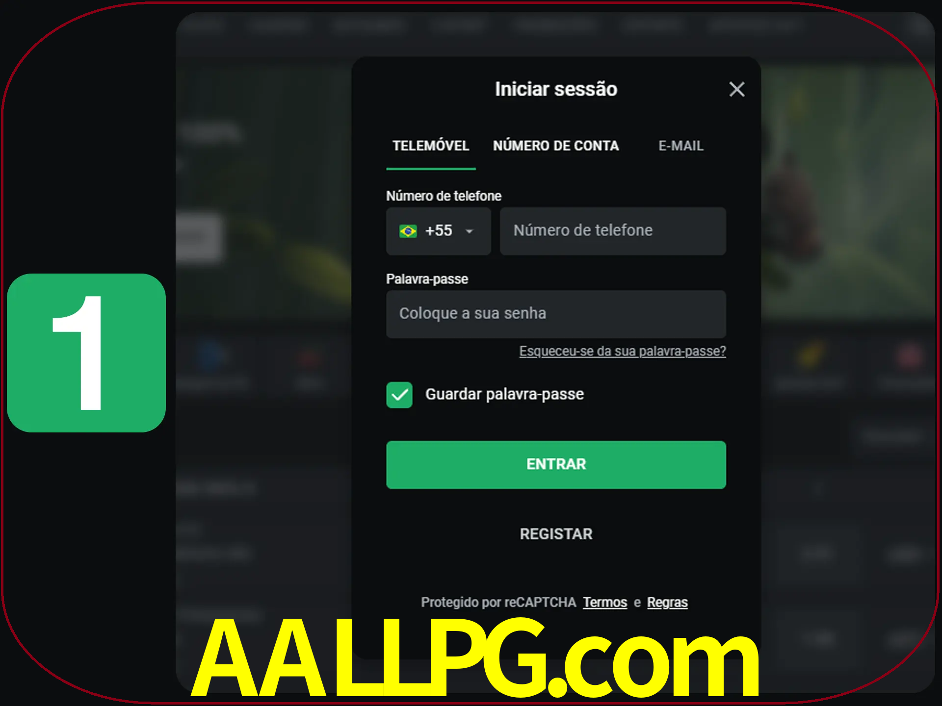 Clique no botão Entrar.